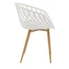 Armchair Ezra pakoworld white pp-natural metal leg 62x42x82cm