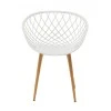 Armchair Ezra pakoworld white pp-natural metal leg 62x42x82cm