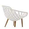 Armchair Ezra pakoworld white pp-natural metal leg 62x42x82cm