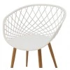 Armchair Ezra pakoworld white pp-natural metal leg 62x42x82cm