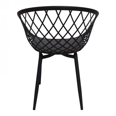 Armchair Ezra pakoworld black pp-black metal leg 63x55x83cm