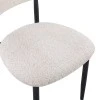 Καρέκλα Folegio pakoworld μπουκλέ σε κρεμ απόχρωση με μαύρα πόδια 50x57x79.5εκ