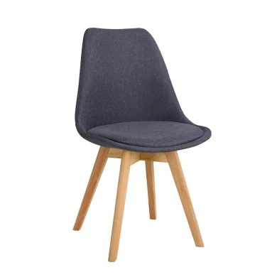 Chair Gaston pakoworld dark grey pp-fabric-wooden natural 48x55x83cm
