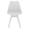 Καρέκλα Gaston pakoworld PP-PU λευκό-πόδι ξύλο λευκό 43x51x75εκ