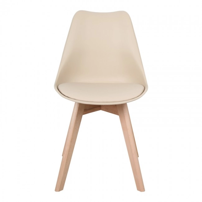Καρέκλα Gaston pakoworld PP-PU taupe απόχρωση- φυσικό πόδι 44x52x78εκ