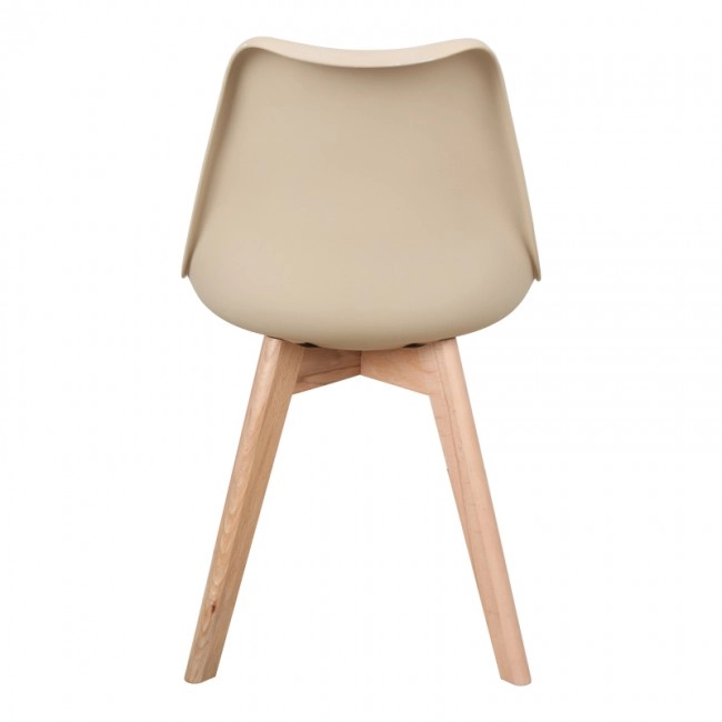 Καρέκλα Gaston pakoworld PP-PU taupe απόχρωση- φυσικό πόδι 44x52x78εκ