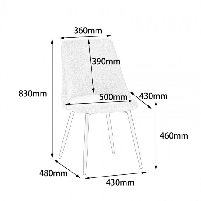 Καρέκλα Giselle pakoworld μπουκλέ ύφασμα σε μπεζ απόχρωση 51x52x82εκ