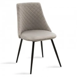 Καρέκλα Giselle pakoworld βελούδο γκρι-μαύρο πόδι Καρέκλα Giselle pakoworld βελούδο γκρι-μαύρο πόδι