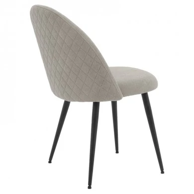 Καρέκλα Graceful pakoworld ύφασμα  ανοιχτό γκρι-πόδι μαύρο