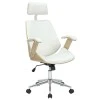 Manager office chair Fern pakoworld PU white-natural wood