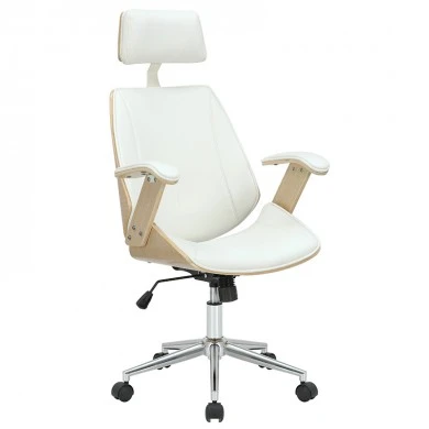 Director&#039;s office chair Fern pakoworld PU white-plywood natural