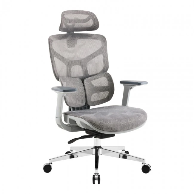 Director's office chair Karlo pakoworld white-black mesh fabric 72x70x112cm