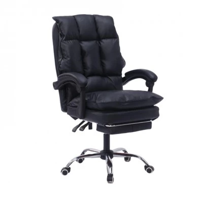 Director&#039;s office chair with footrest Dietina pakoworld pu in black color 60x50x105-115cm