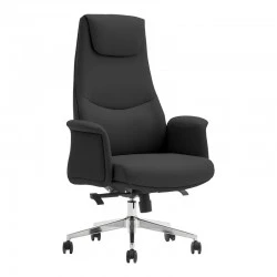 Manager&#039;s office chair Rekter pakoworld PU in black color 77x65x119-127cm