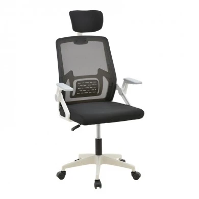 Manager office chair Serjo pakoworld white-black pp-mesh fabric 75x65x128cm