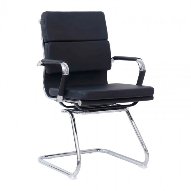 Visitor office chair Tokyo pakoworld black pu 55.5x52x88cm