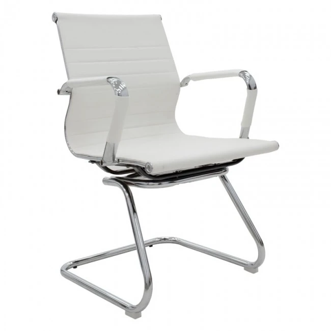 Visitor office chair Valter pakoworld white pu 55.5x52x95.5cm