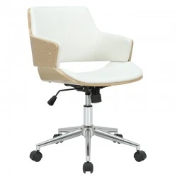 Manager office chair Fern pakoworld PU white natural wood