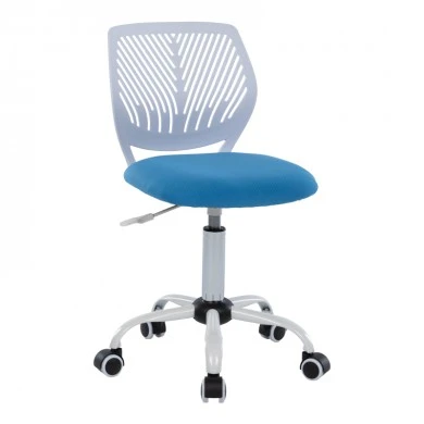 Kid&#039;s office chair Kador pakoworld fabric mesh in blue-white color 52x52x72-84cm