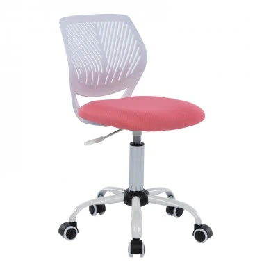 Kid&#039;s office chair Kador pakoworld fabric mesh in pink-white color 52x52x72-84cm