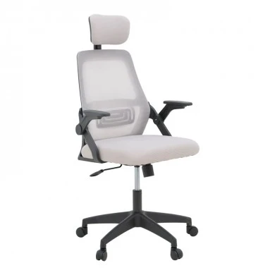 Office chair Peja pakoworld fabric mesh grey-beige and black frame 58x60x107-117cm