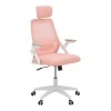 Office chair Peja pakoworld fabric mesh pink-frame white 58x60x107-117cm