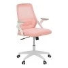 Office chair Reji pakoworld fabric mesh pink-frame white 58x60x89-99cm