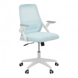 Office chair Reji pakoworld fabric mesh light blue -frame white 58x60x89-99cm