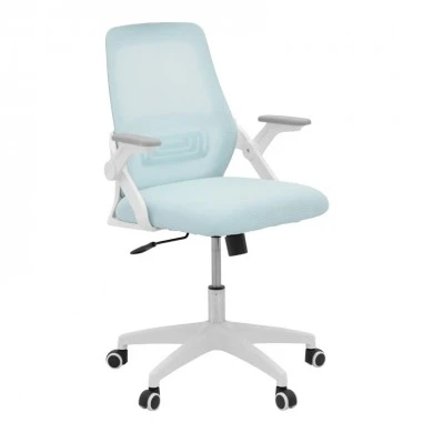 Office chair Reji pakoworld fabric mesh light blue -frame white 58x60x89-99cm