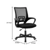 Berto II pakoworld office chair with mesh fabric in black shade 60x48x85-95cm