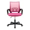 Berto II pakoworld office chair with mesh fabric in pink-black shade 60x48x85-95cm