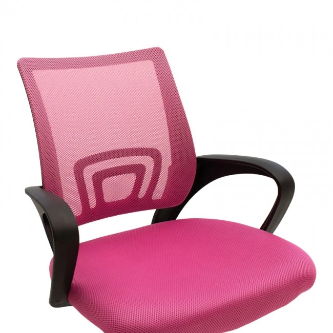 Berto II pakoworld office chair with mesh fabric in pink-black shade 60x48x85-95cm