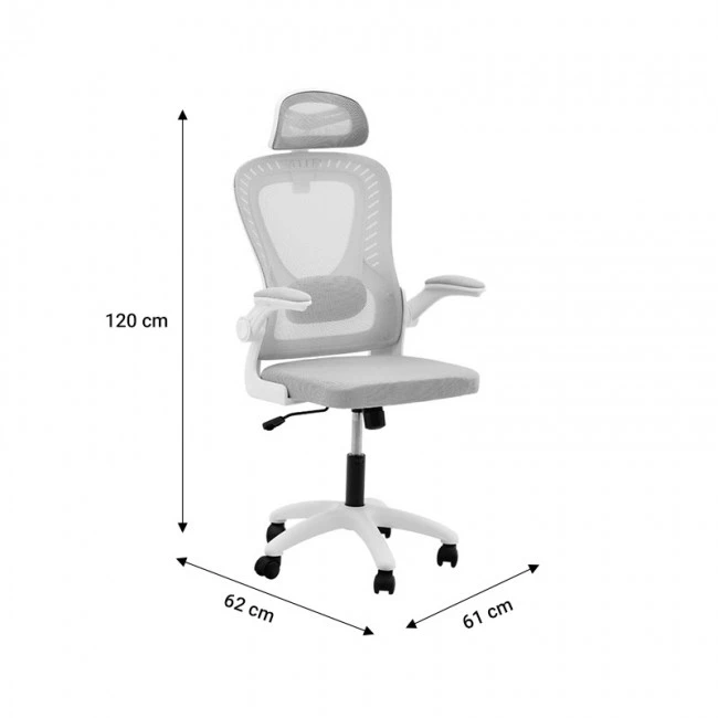 Office chair manager Delilah pakoworld mesh light grey