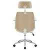 Manager office chair Fern pakoworld PU white-natural wood