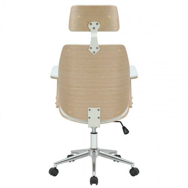 Manager office chair Fern pakoworld PU white-natural wood