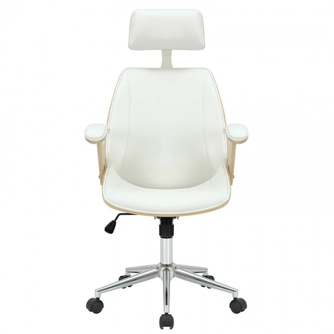 Manager office chair Fern pakoworld PU white-natural wood