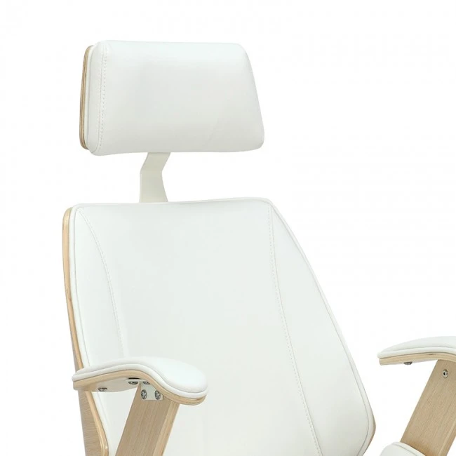 Manager office chair Fern pakoworld PU white-natural wood