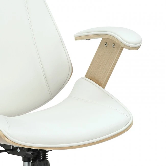 Manager office chair Fern pakoworld PU white-natural wood