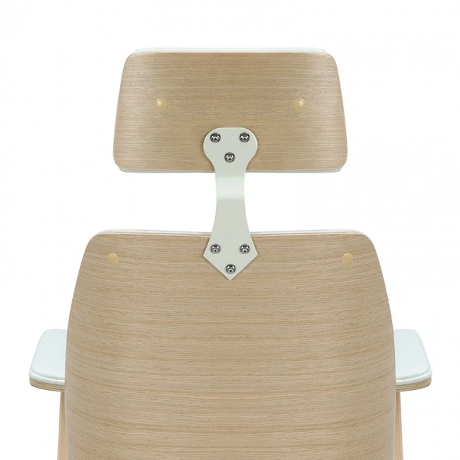 Manager office chair Fern pakoworld PU white-natural wood