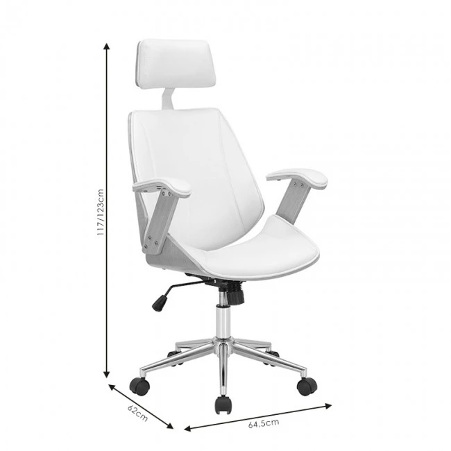 Manager office chair Fern pakoworld PU white-natural wood