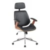 Fetseno pakoworld director&#039;s office chair black pu-chrome base 53x56x113.5-123.5cm