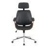 Fetseno pakoworld director&#039;s office chair black pu-chrome base 53x56x113.5-123.5cm