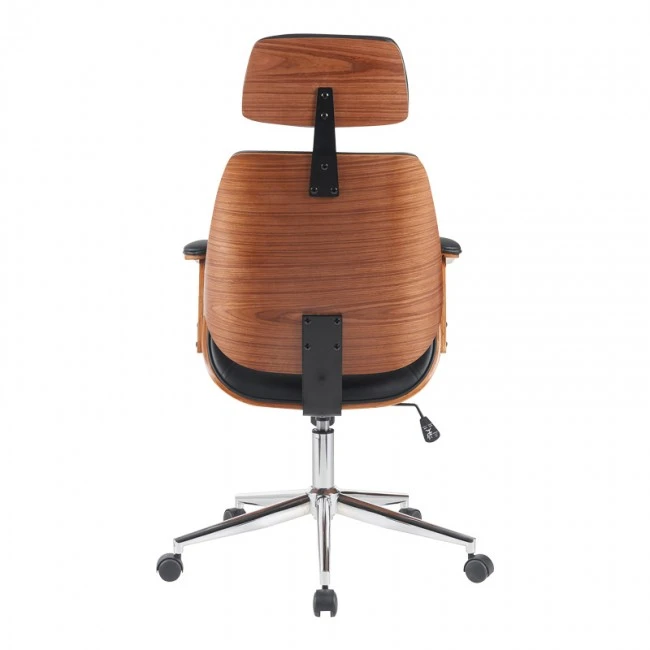 Fetseno pakoworld director&#039;s office chair black pu-chrome base 53x56x113.5-123.5cm