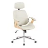 Fetseno pakoworld director&#039;s office chair beige pu-chrome base 53x56x113.5-123.5cm