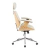 Fetseno pakoworld director&#039;s office chair beige pu-chrome base 53x56x113.5-123.5cm