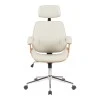 Fetseno pakoworld director&#039;s office chair beige pu-chrome base 53x56x113.5-123.5cm