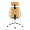 Fetseno pakoworld director&#039;s office chair beige pu-chrome base 53x56x113.5-123.5cm