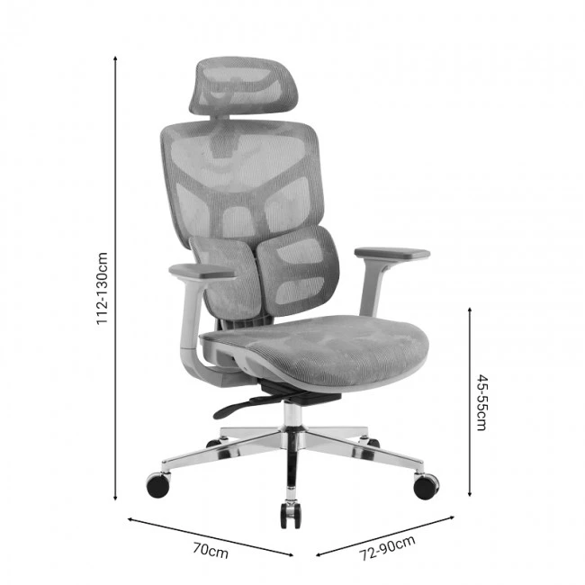 Director's office chair Karlo pakoworld white-black mesh fabric 72x70x112cm