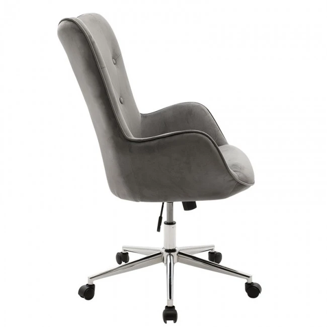Manager office chair Kido pakoworld in grey velvet color