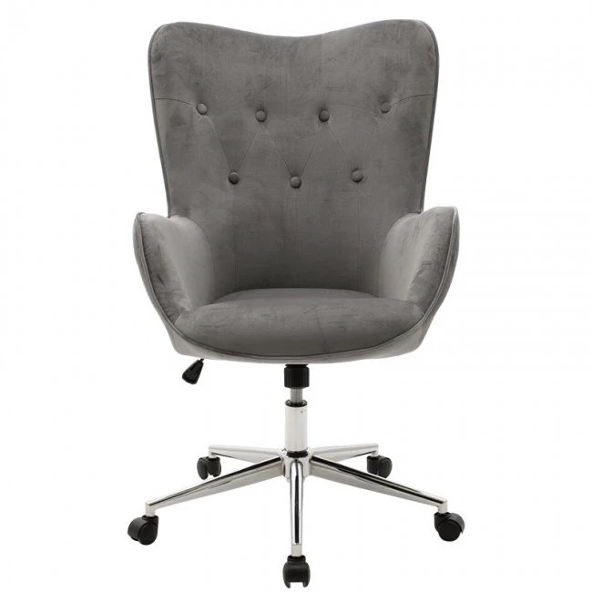 Manager office chair Kido pakoworld in grey velvet color